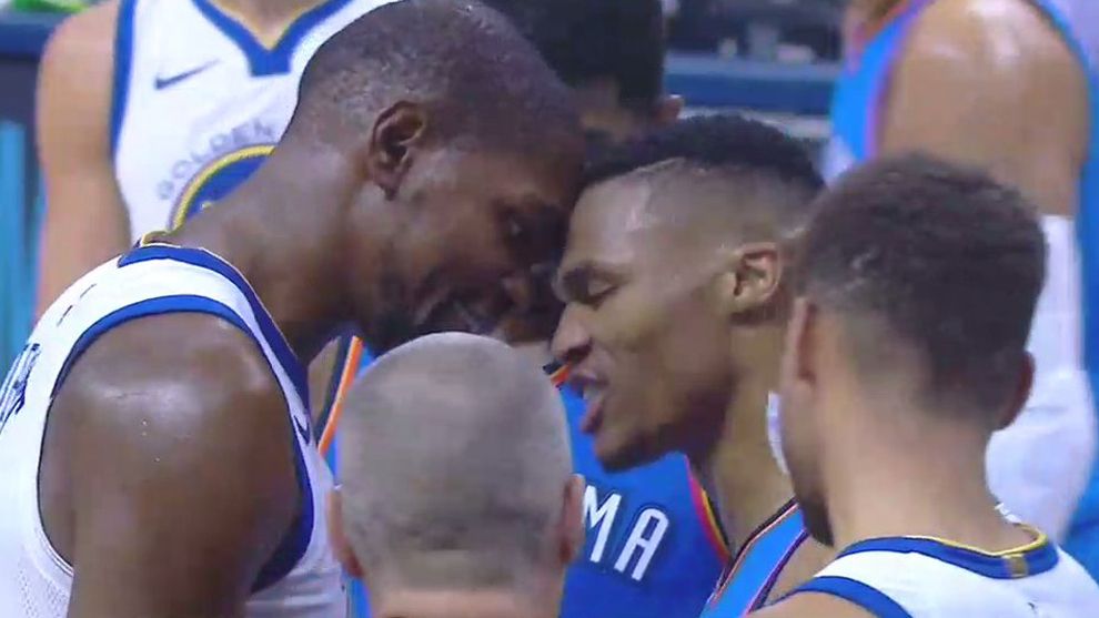 #Video Durant y Westbrook se encaran durante partido