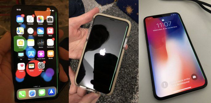 iPhone X deja de funcionar en el frío - green-line-of-death