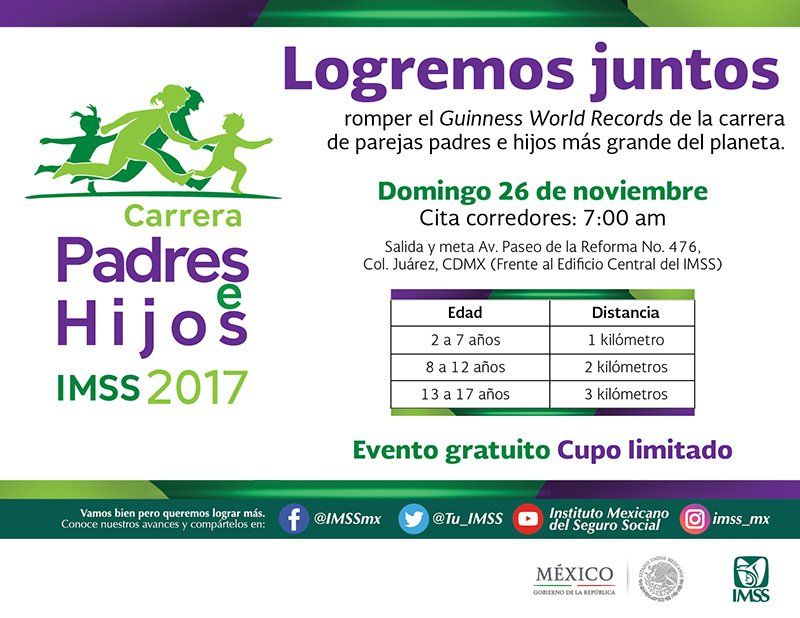 IMSS busca romper Récord Guinness con ‘Carrera Padres e Hijos’