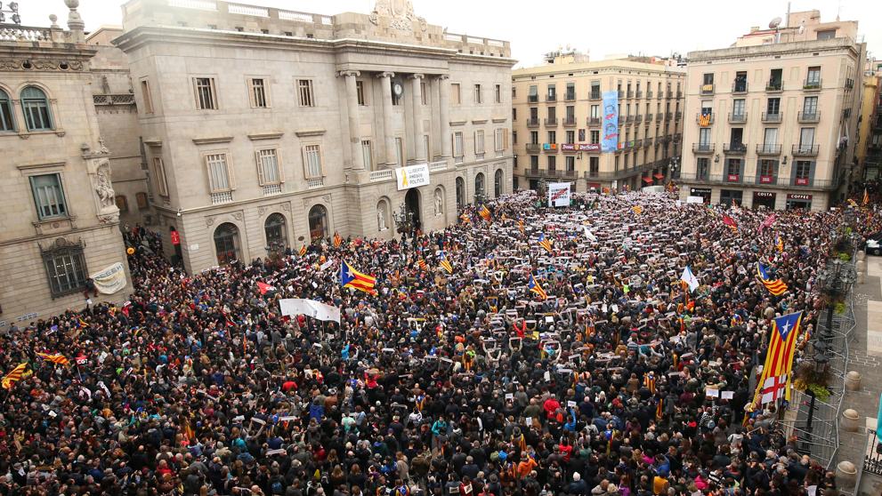 Independentistas protestan en Barcelona