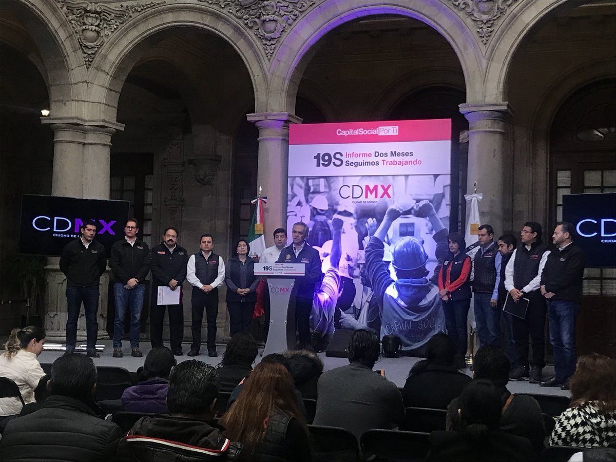 Mancera presenta reporte a dos meses del sismo