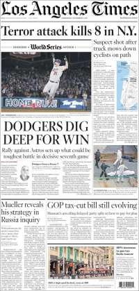 Caro Quintero, SCJN y ataque en Nueva York en primeras planas - portadas-1-nov-la-times