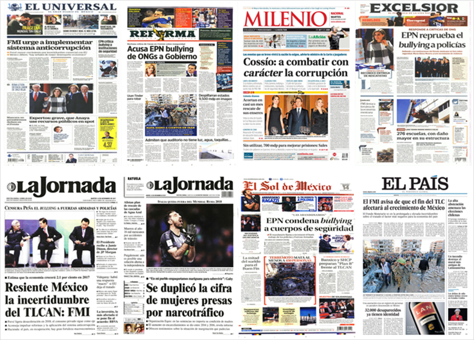 EPN, FMI y sismo en Irán en primeras planas