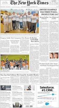 Pemex y ataque de Nueva York en primeras planas - portadas-2-nov-nyt