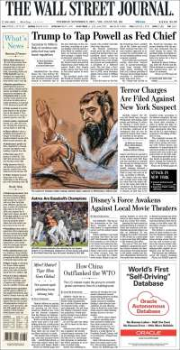 Pemex y ataque de Nueva York en primeras planas - portadas-2-nov-twsj