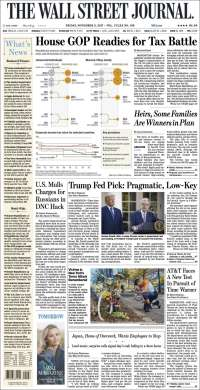 IFT, Mancera y Cataluña en primeras planas - portadas-3-nov-wsj