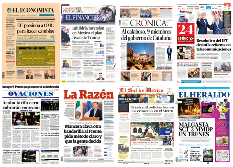 IFT, Mancera y Cataluña en primeras planas - portadas-3-nov1