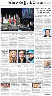 Venustiano Carranza, Virginia y Nueva Jersey en primeras planas - portadas-8-nov-nyt