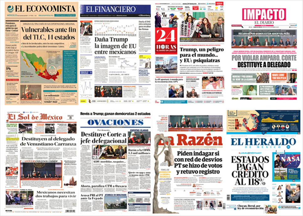 Venustiano Carranza, Virginia y Nueva Jersey en primeras planas - portadas-8-nov1