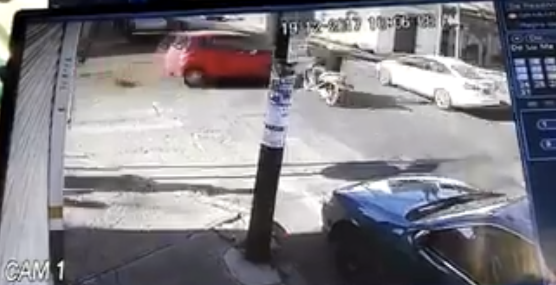#Video Conductor se pasa el alto y provoca choque con motociclista