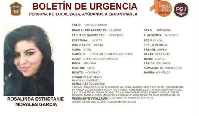 Encuentran cadáver de mujer desaparecida en el Estado de México Encuentran cadáver de mujer desaparecida en el Estado de México