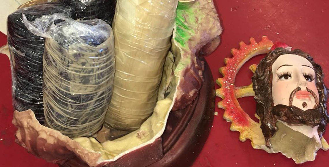 Intentan enviar dos kilos de mariguana escondidos en imagen de San Judas