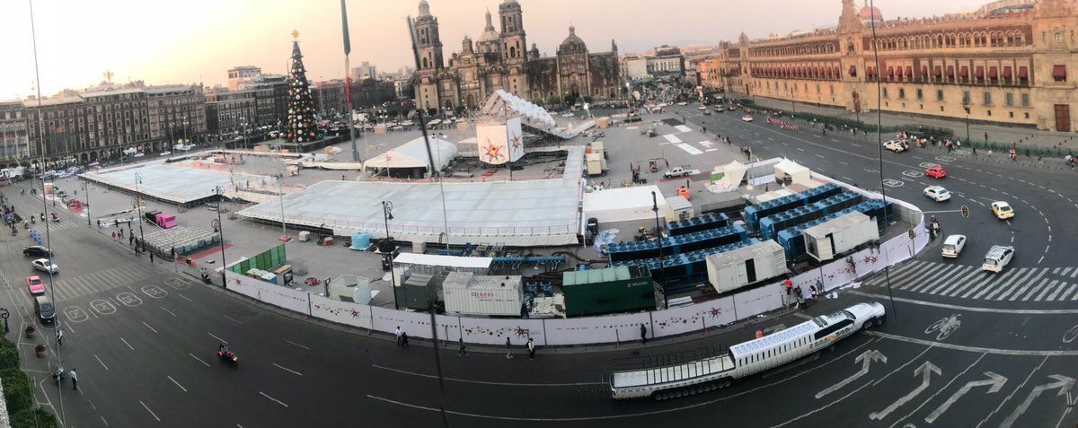 Retrasan inauguración de la pista de hielo del Zócalo