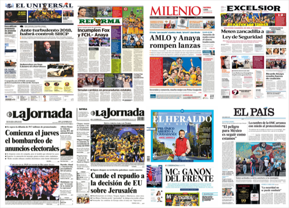 Anaya, Tigres y Trump en primeras planas