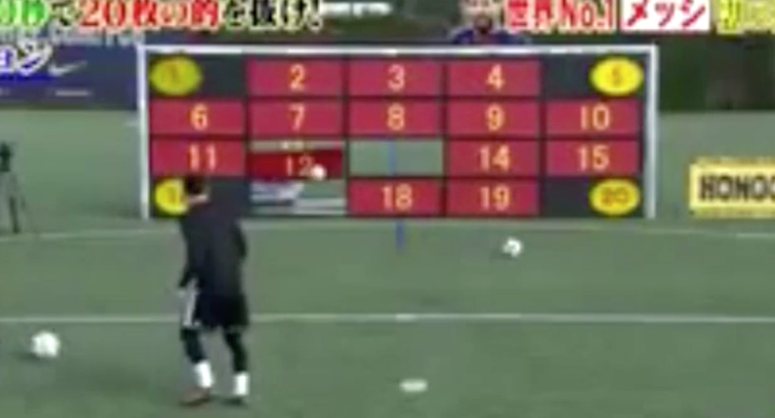 #Video Messi realiza reto de puntería para la televisión japonesa