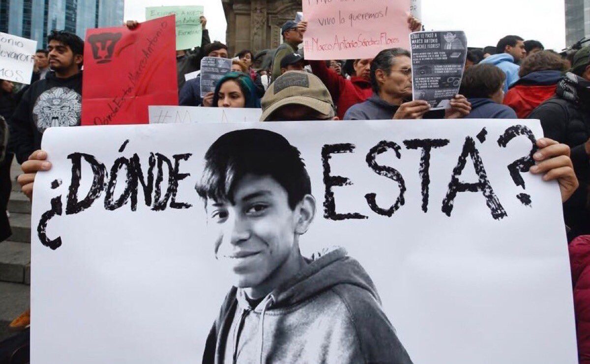 Manifestantes exigen aparición de Marco Antonio Sánchez Flores