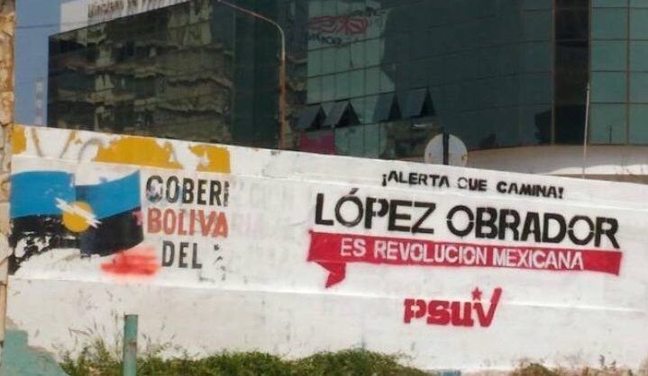 Partido Socialista de Venezuela se deslinda de pintas a favor de López Obrador