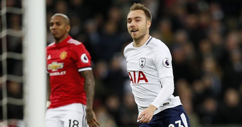 #Video Christian Eriksen anota a los 11 segundos en el Tottenham vs. Manchester United
