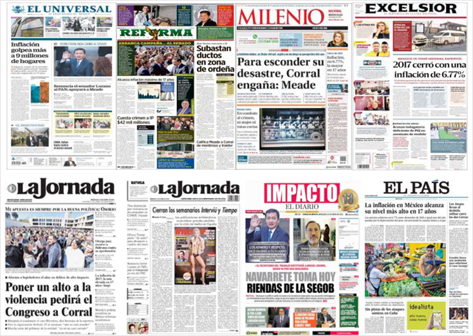 Meade, Corral y Trump en primeras planas