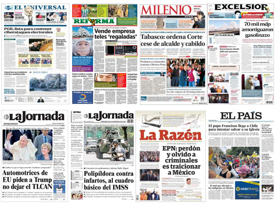 EPN, Martin Luther King y Trump en primeras planas