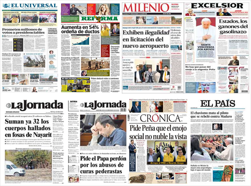 EPN y Trump en primeras planas