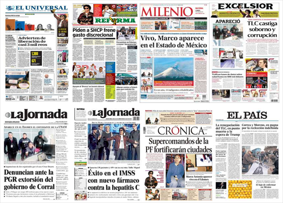 Marco Antonio Sánchez, Bruno Mars y Trump en primeras planas