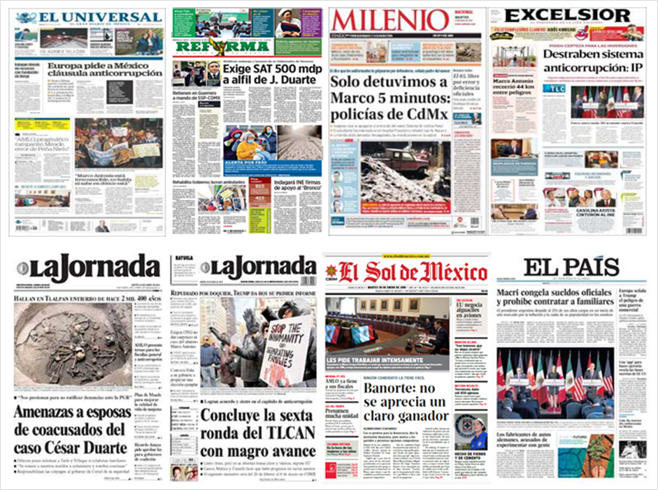 TLC y Afganistán en primeras planas