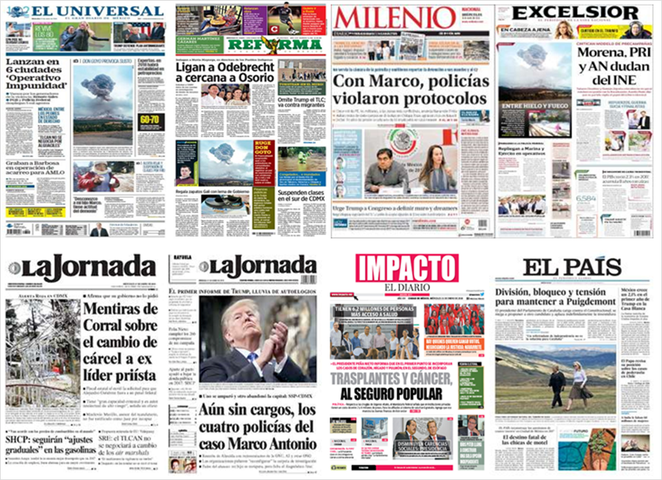 Marco Antonio Sánchez y Trump en primeras planas