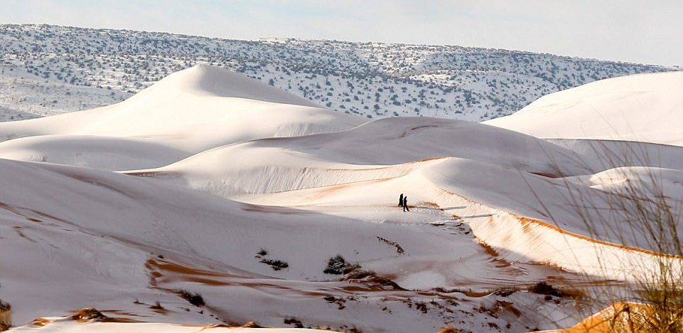 Cae nieve en el Desierto del Sahara