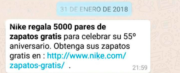 La nueva estafa por WhatsApp ofrece tenis Nike gratis