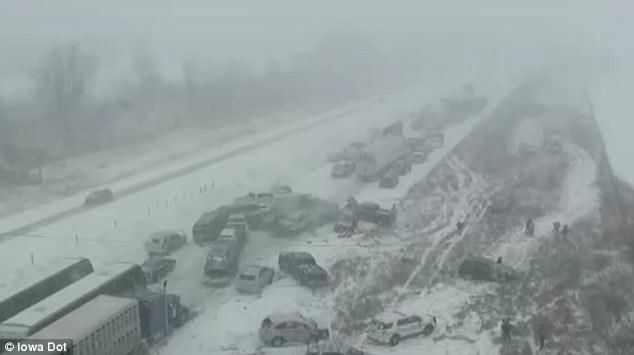 #VIDEO Colisión masiva en Iowa deja un muerto