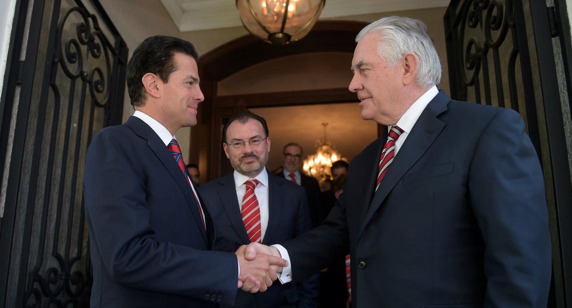 Peña Nieto y Tillerson acuerdan fortalecer relación bilateral