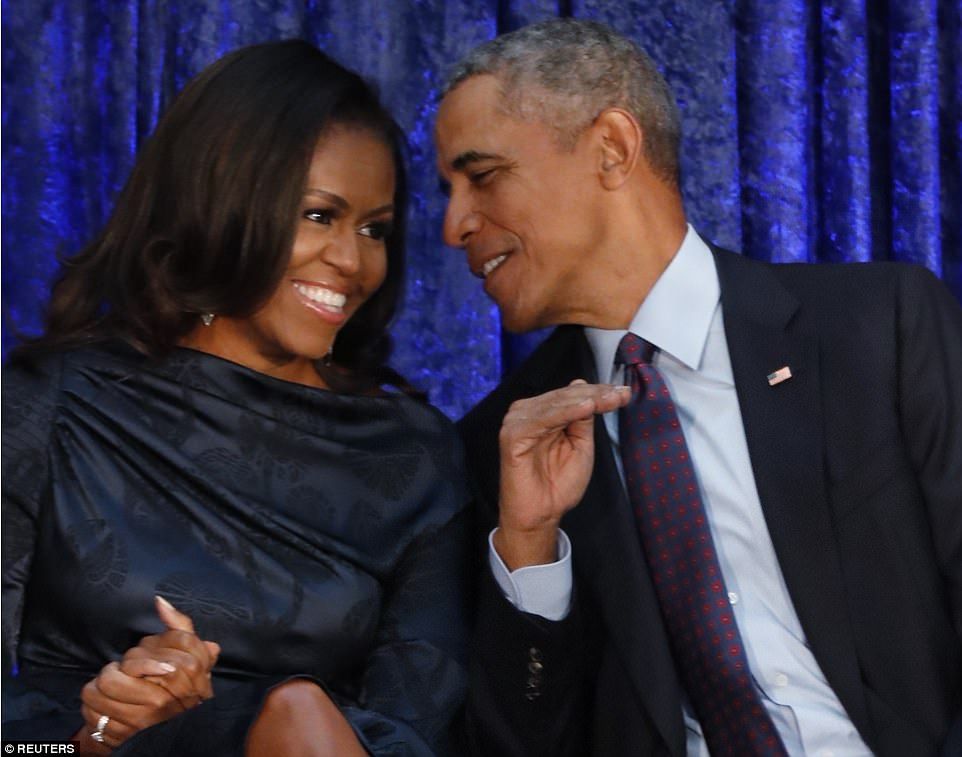 Barack y Michelle Obama develan sus retratos