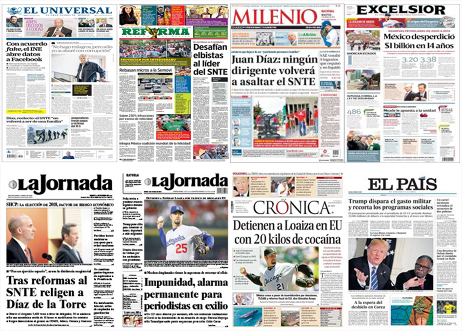 Esteban Loaiza, SNTE y Trump en primeras planas