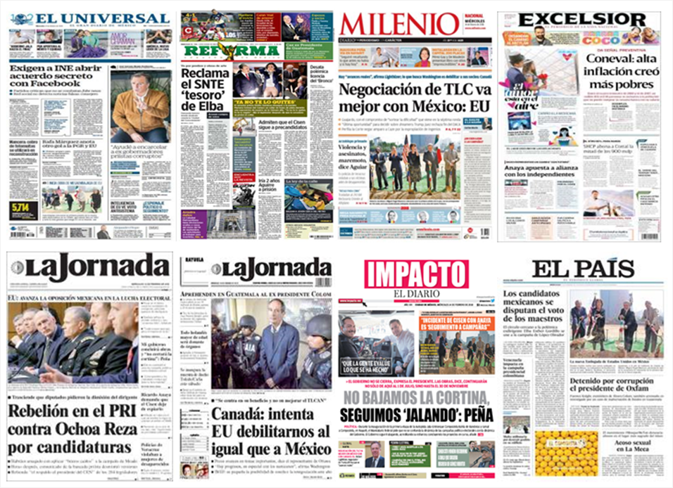 TLC, EPN y FBI en primeras planas