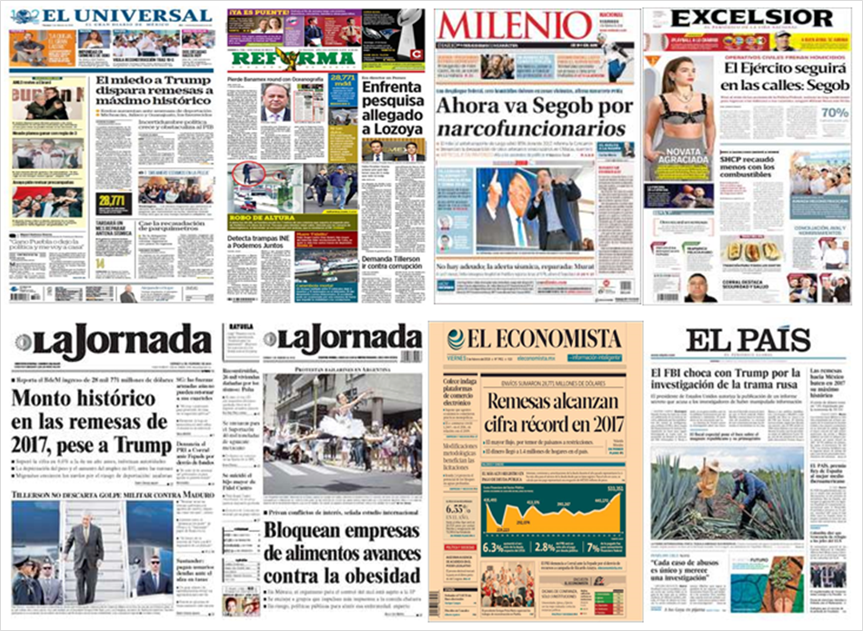 Remesas, Segob y Trump en primeras planas