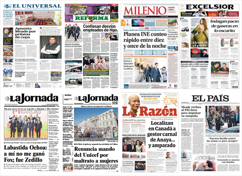 INE, conteo rápido y Trump en primeras planas