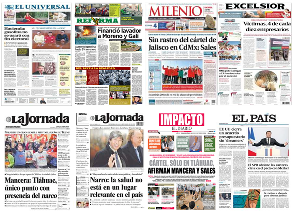 Tláhuac y Senado de EE.UU. en primeras planas