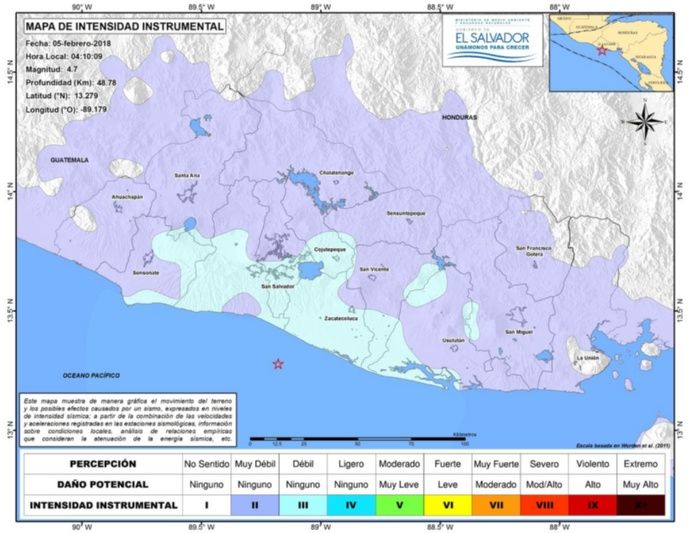 Sismo de magnitud 4.7 sacude El Salvador