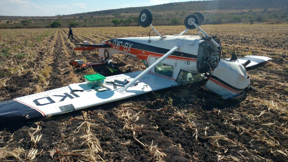 Avión pequeño cae en Guanajuato