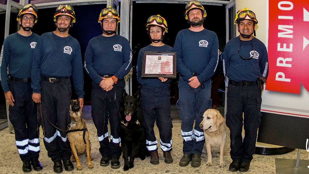 Binomios caninos reciben Premio Nacional de Seguridad tras sismos