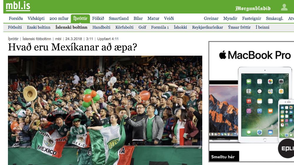 Llama la atención en Islandia grito mexicano contra el portero