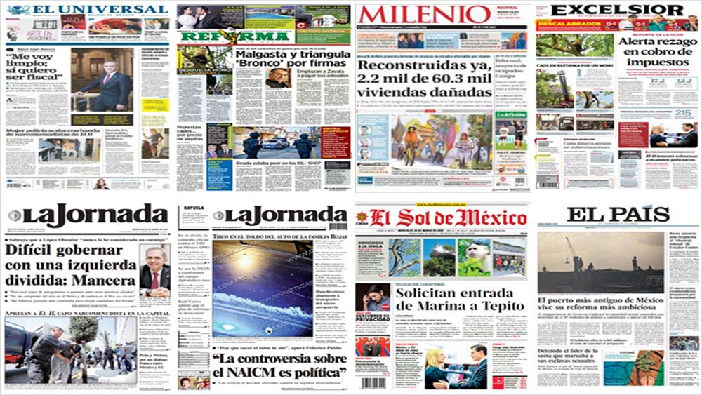 Reconstrucción, muro y Trump en primeras planas Reconstrucción, muro y Trump en primeras planas