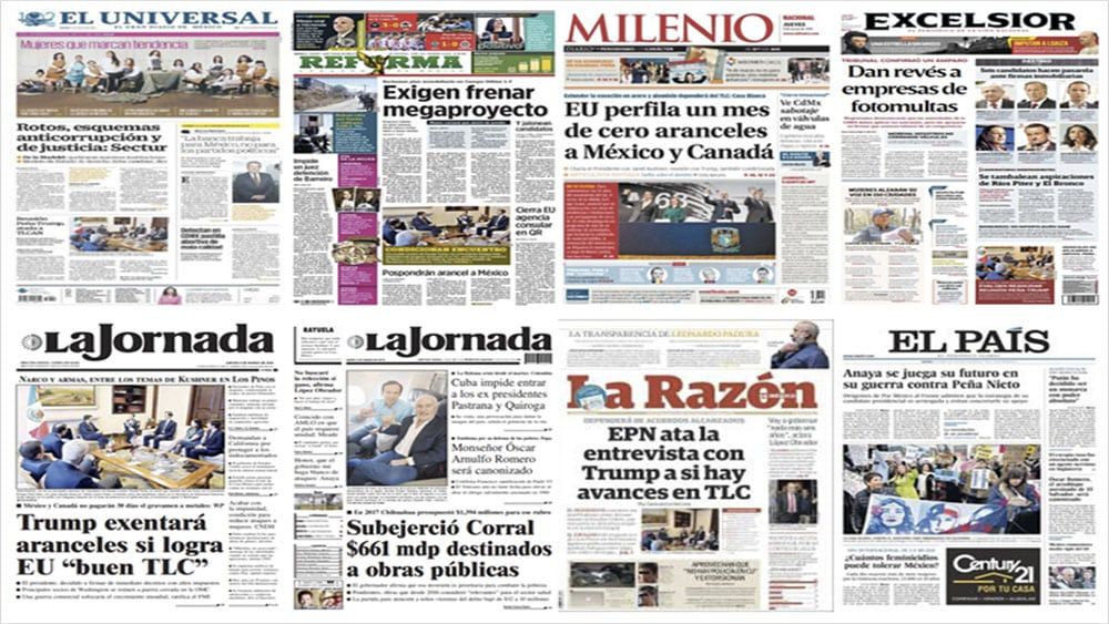 Aranceles y Trump en primeras planas