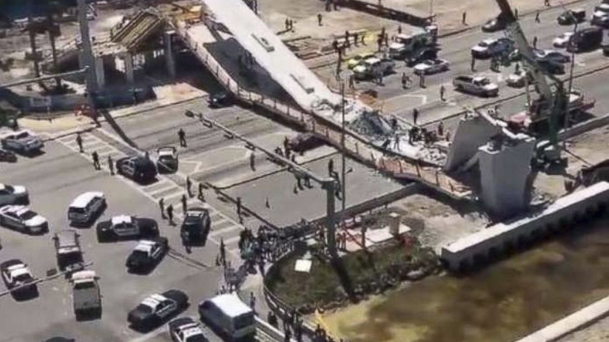 Identifican a cuatro víctimas del desplome de puente peatonal en Miami