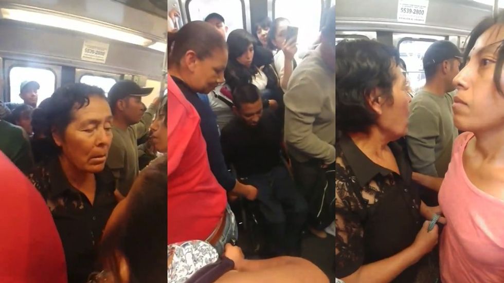 #Video Mujeres agreden a hombre discapacitado en el Tren Ligero