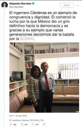 Barrales se toma foto con Cuauhtémoc Cárdenas y él anuncia voto por Rascón - barrales-cardenas