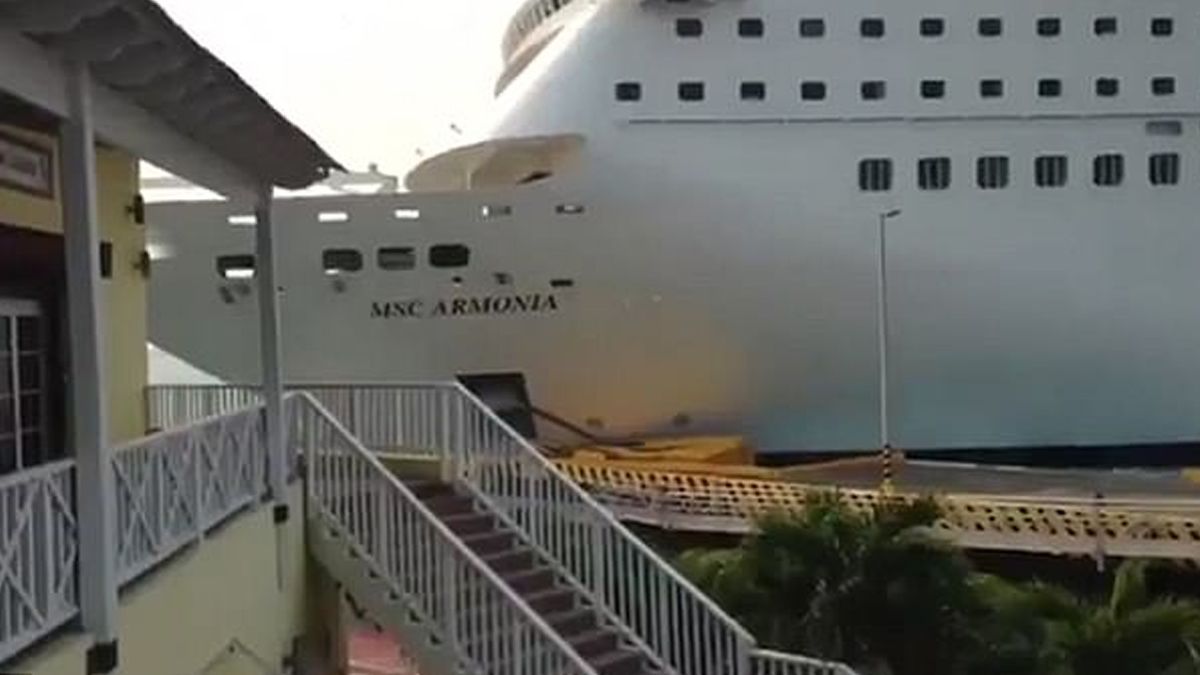 #Video Crucero choca con muelle en el Caribe
