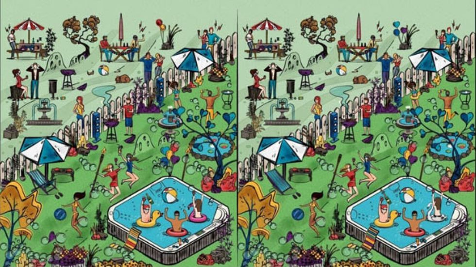 #RetoViral Encuentre las ocho diferencias en las fiestas de jardín