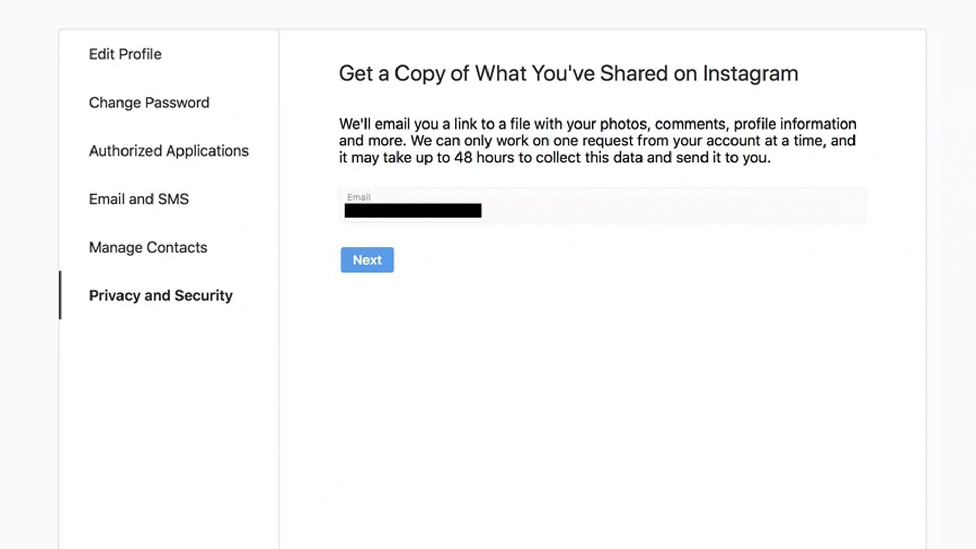 Instagram permitirá solicitar respaldo de archivos - instagram2